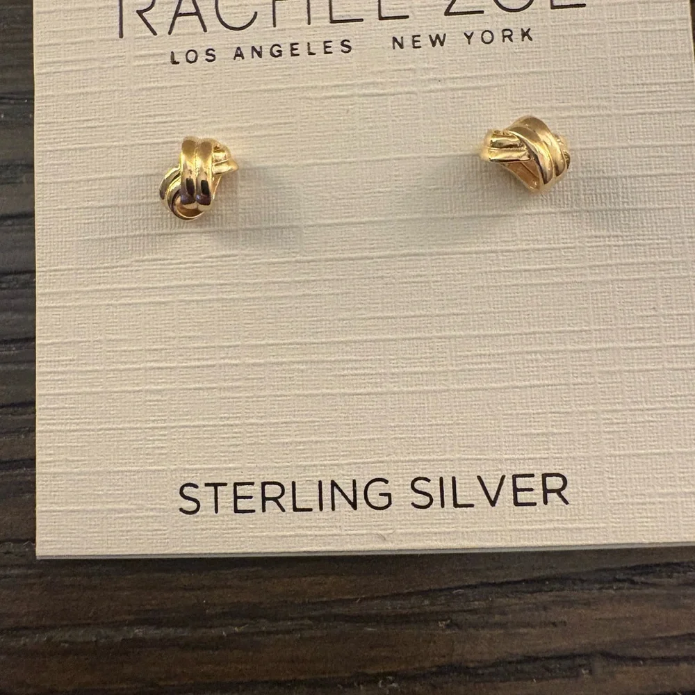 NEW Rachel Zoe gold stud earrings